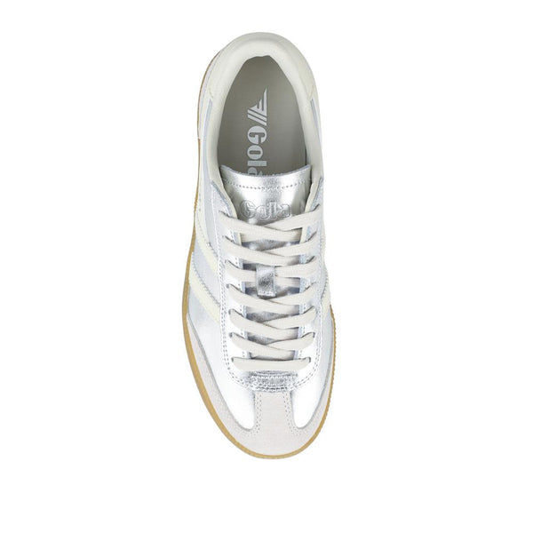 Jones Bootmaker Women's Gola Leather Lace-Up Trainers - Silver