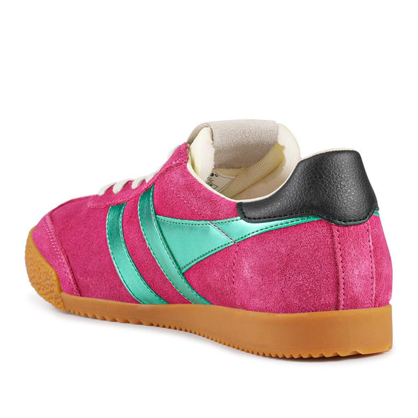 Jones Bootmaker Women's Gola Leather Trainers - Fuchsia