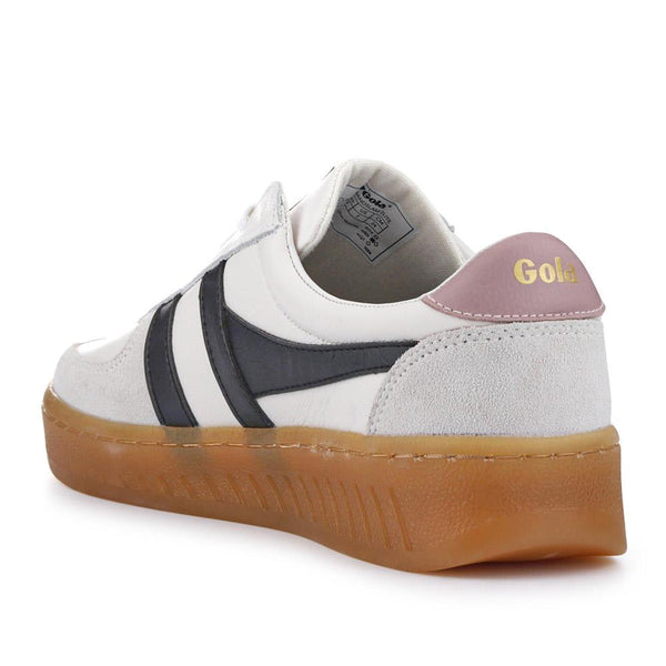 Jones Bootmaker Women's Grandslam Elite Leather Trainers - White-Black