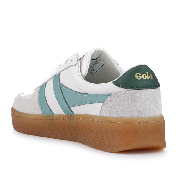 Jones Bootmaker Women's Grandslam Elite Leather Trainers - White-Green