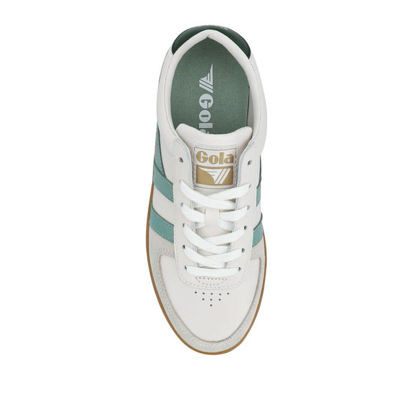 Jones Bootmaker Women's Grandslam Elite Leather Trainers - White-Green