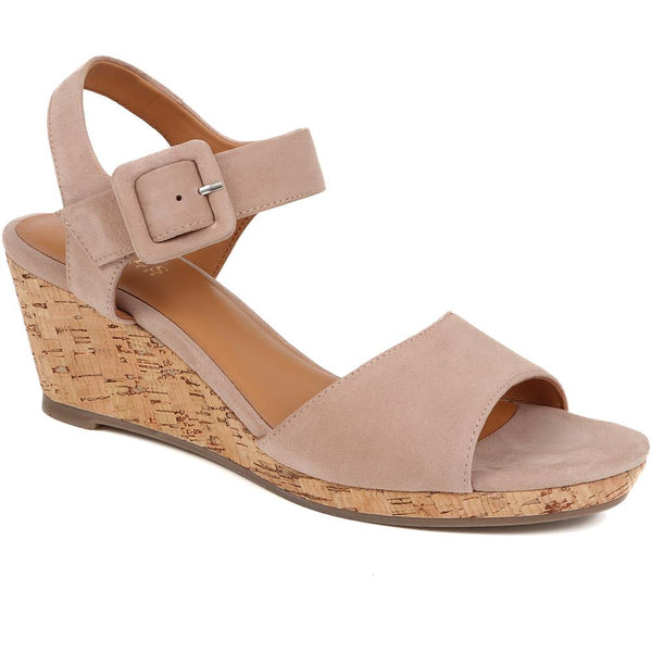 jones bootmaker Women's Grazina Leather Wedges - Beige