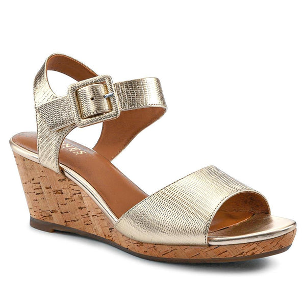 jones bootmaker Women's Grazina Leather Wedges - Gold