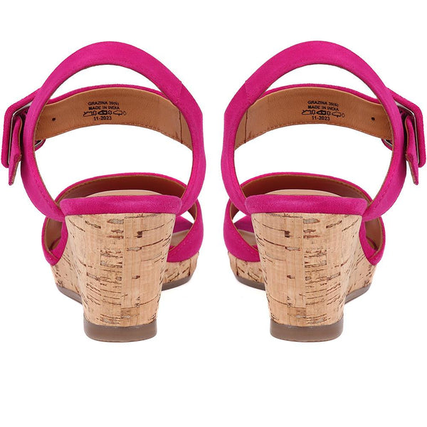 Jones Bootmaker Women's Grazina Leather Wedges - Hot Pink