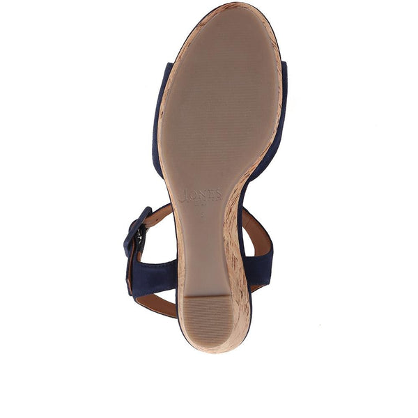 Jones Bootmaker Women's Grazina Leather Wedges - Navy