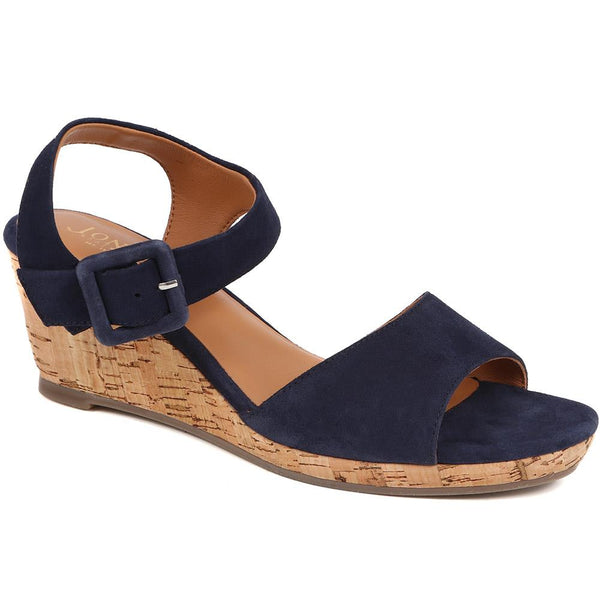 jones bootmaker Women's Grazina Leather Wedges - Navy