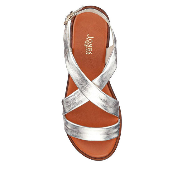 Jones Bootmaker Women's Hali Leather Sandals - Silver