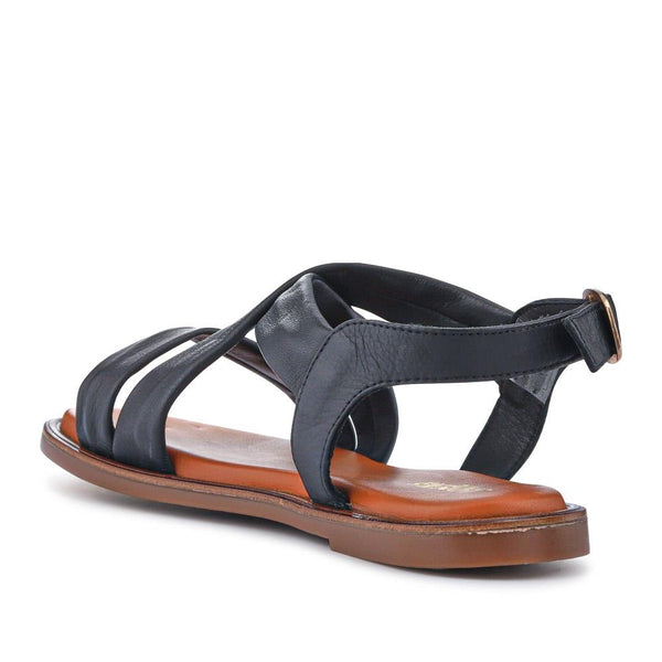 Jones Bootmaker Women's Haliwide Leather Wide-Fitting Sandals - Black