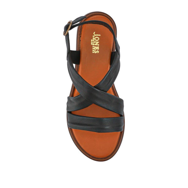 Jones Bootmaker Women's Haliwide Leather Wide-Fitting Sandals - Black