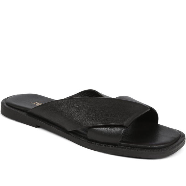 jones bootmaker Women's Hazelle Flat Mule Sandals - Black