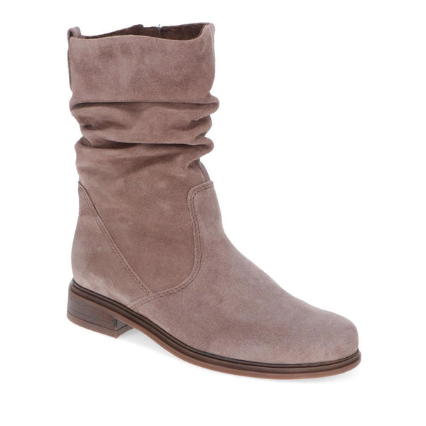 jones bootmaker Women's Hodie Leather Slouch Ankle Boots - Grey Suede