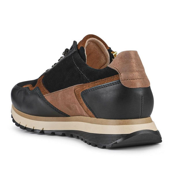 Jones Bootmaker Women's Hollywell Gabor Leather Zip & Lace Trainers - Brown Multi