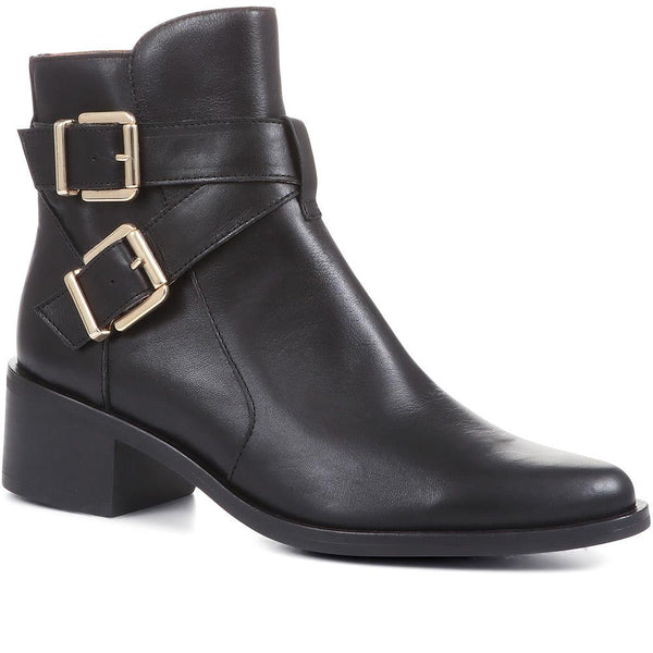 jones bootmaker Women's Ida Heeled Ankle Boots - Black