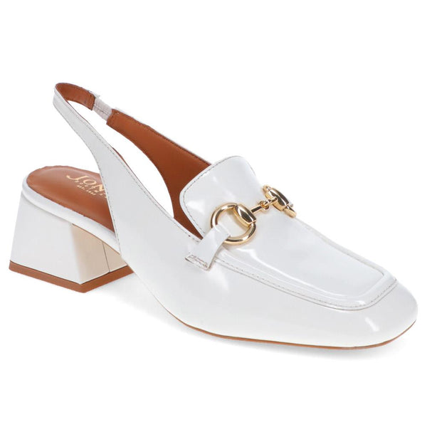 jones bootmaker Women's Iggy Patent Slingback Sandals - White Patent