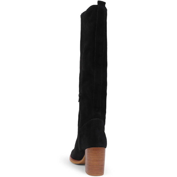 Jones Bootmaker Women's Iona Slouch Suede Knee Boots - Black Suede