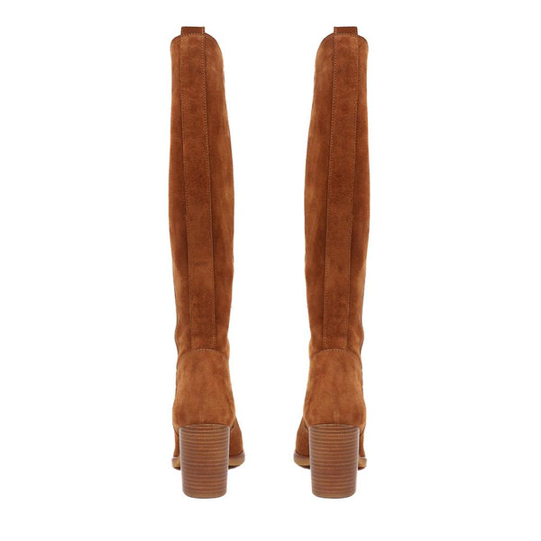Jones Bootmaker Women's Iona Slouch Suede Knee Boots - Cognac
