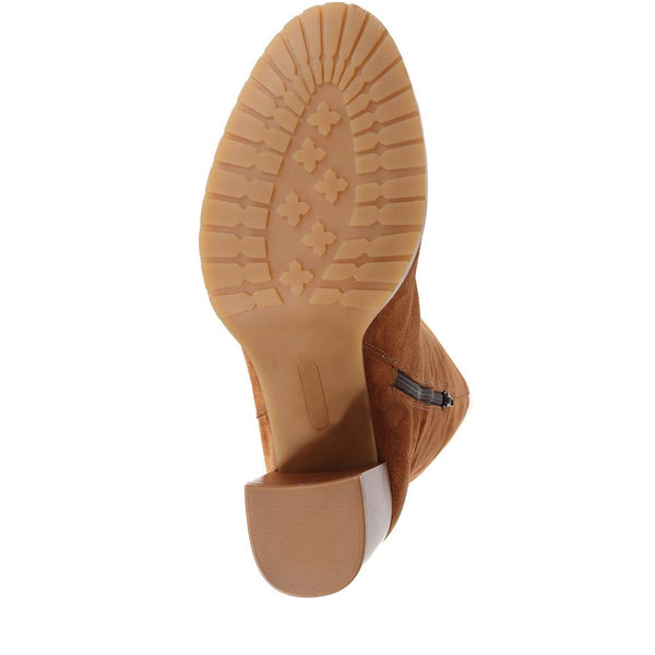 Jones Bootmaker Women's Iona Slouch Suede Knee Boots - Cognac