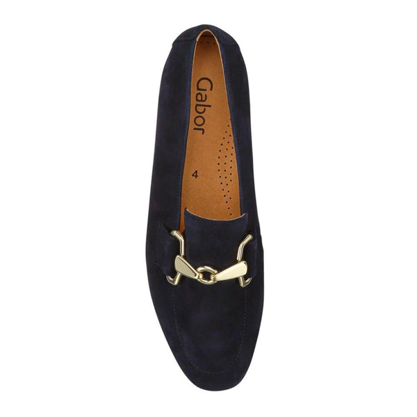Jones Bootmaker Women's Jangle Gabor Suede Buckle Loafers - Navy