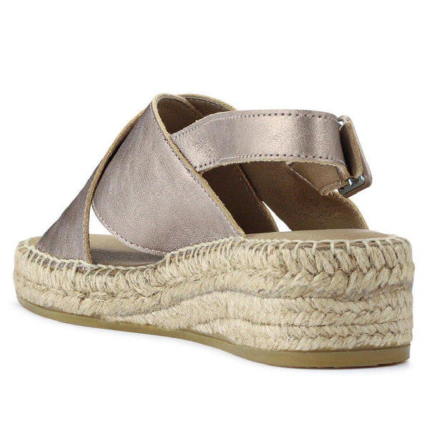 Jones Bootmaker Women's Jessa Leather Sandals - Metallic Beige