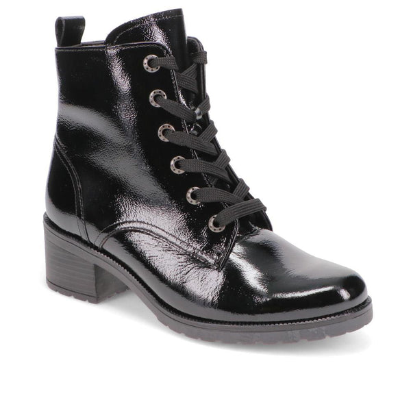 jones bootmaker Women's Joylon Block Heel Lace-Up Boots - Black