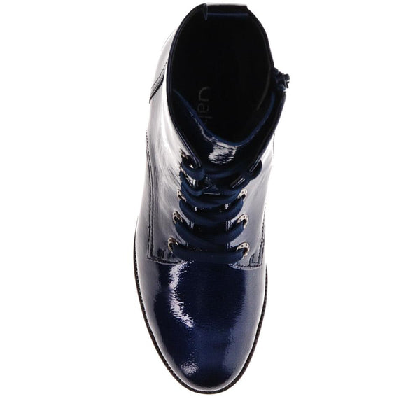 Jones Bootmaker Women's Joylon Block Heel Lace-Up Boots - Navy