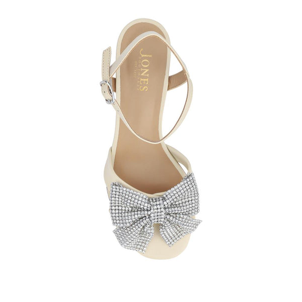 Jones Bootmaker Women's Juliana Smart Buckled Leather Sandals - Cream