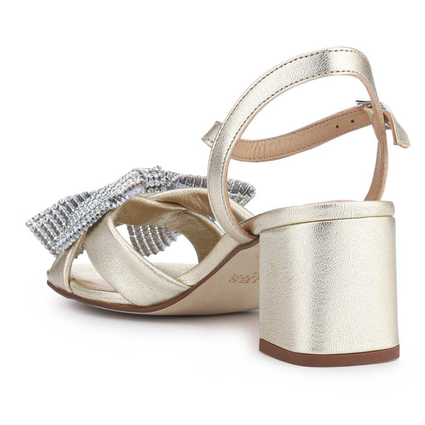 Jones Bootmaker Women's Juliana Smart Buckled Leather Sandals - Soft Gold