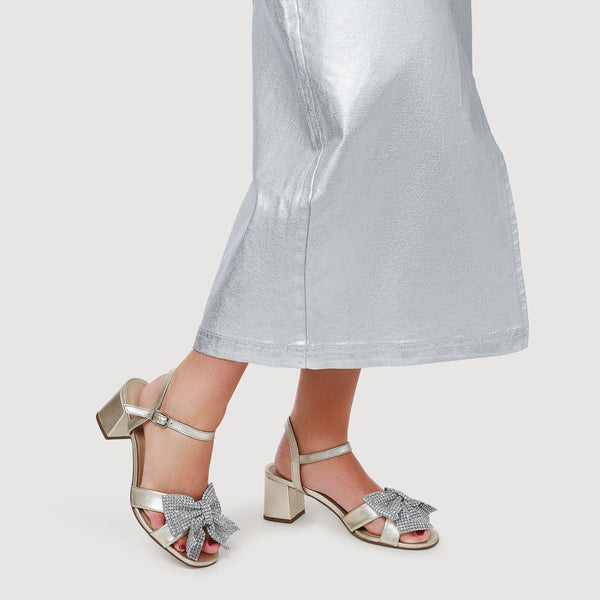 Jones Bootmaker Women's Juliana Smart Buckled Leather Sandals - Soft Gold