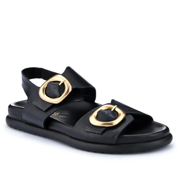 jones bootmaker Women's Juneau Buckled Sandals - Black