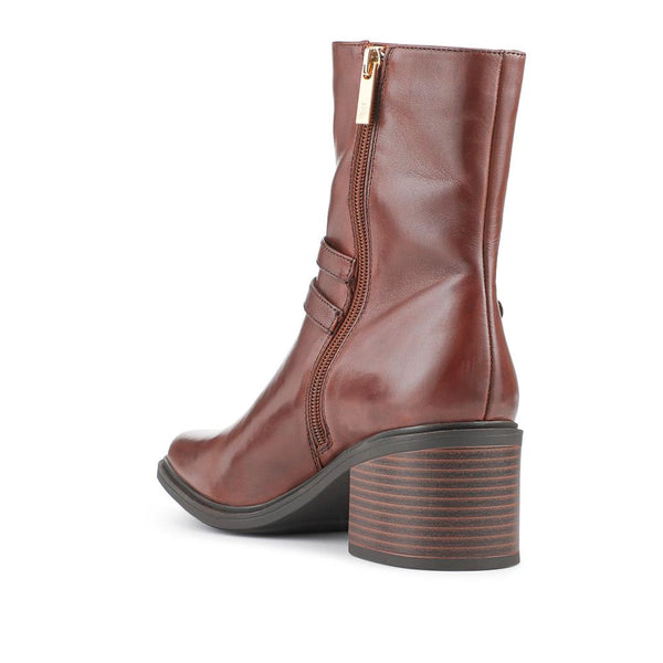 Jones Bootmaker Women's Kaira Smart Leather Ankle Boots - Dark Brown