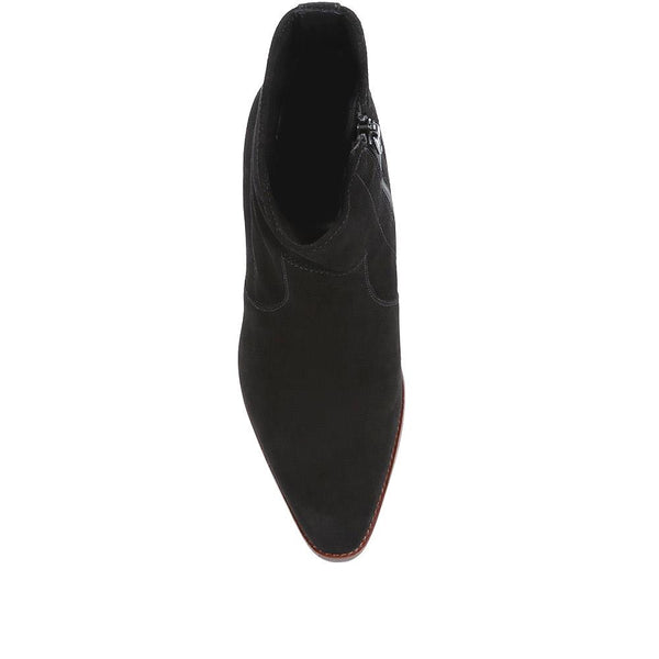 Jones Bootmaker Women's Kallie Suede Heeled Ankle Boots - Black