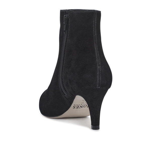 Jones Bootmaker Women's Kamryn Leather Stiletto-Heeled Ankle Boots - Black Nubuck