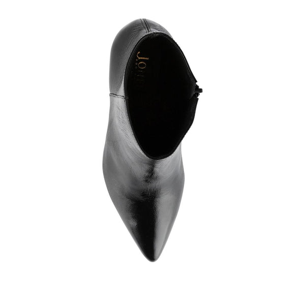 Jones Bootmaker Women's Kamryn Leather Stiletto-Heeled Ankle Boots - Black Patent