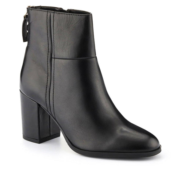 jones bootmaker Women's Karlia Leather Ankle Boots - Black