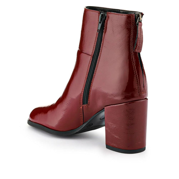 Jones Bootmaker Women's Karlia Leather Ankle Boots - Red Patent