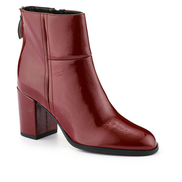 jones bootmaker Women's Karlia Leather Ankle Boots - Red Patent