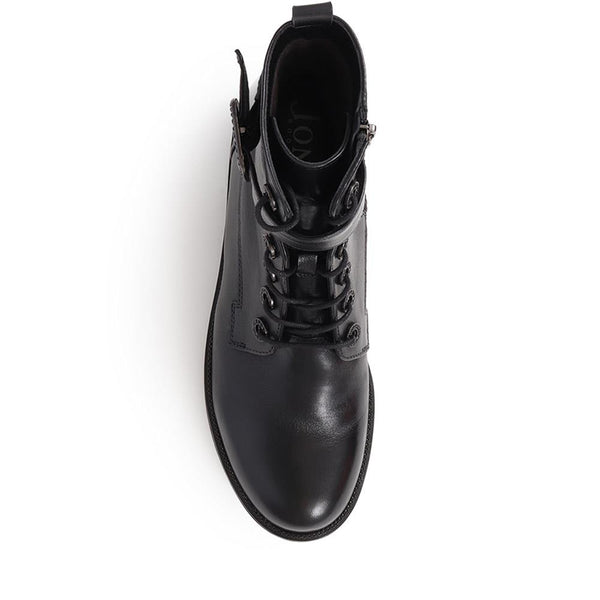 Jones Bootmaker Women's Karmen Leather Ankle Boots - Black