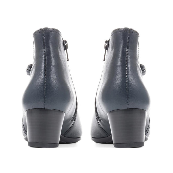 Jones Bootmaker Women's Keegan Heeled Leather Ankle Boots - Navy