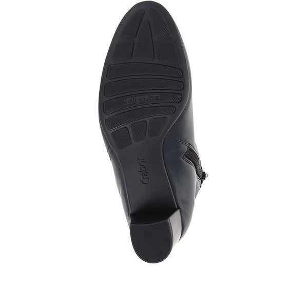 Jones Bootmaker Women's Keegan Heeled Leather Ankle Boots - Navy