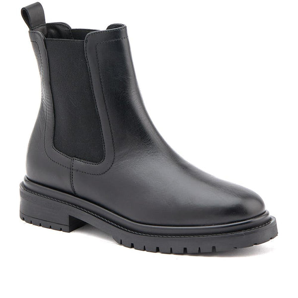 jones bootmaker Women's Kefalonia Leather Chelsea Boots - Black