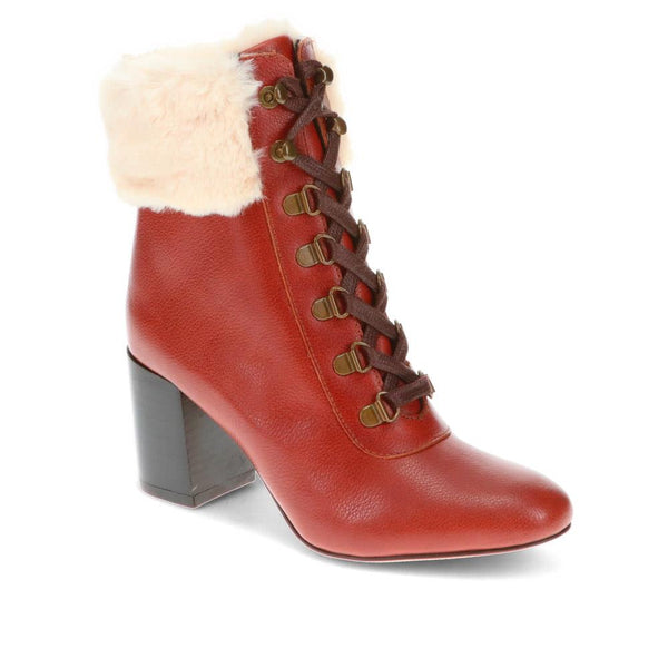 jones bootmaker Women's Kelsie Fur-Cuffed Ankle Boots - Tan