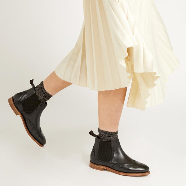 Jones Bootmaker Women's Kenia Goodyear Welted Leather Chelsea Boots - Black