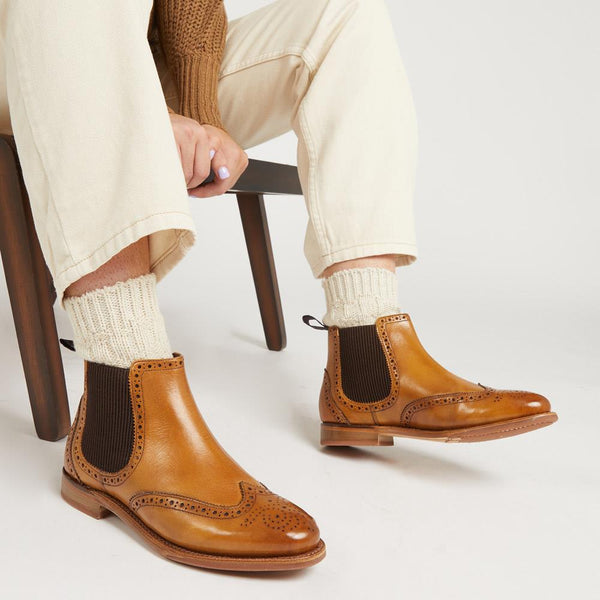 Jones Bootmaker Women's Kenia Goodyear Welted Leather Chelsea Boots - Tan