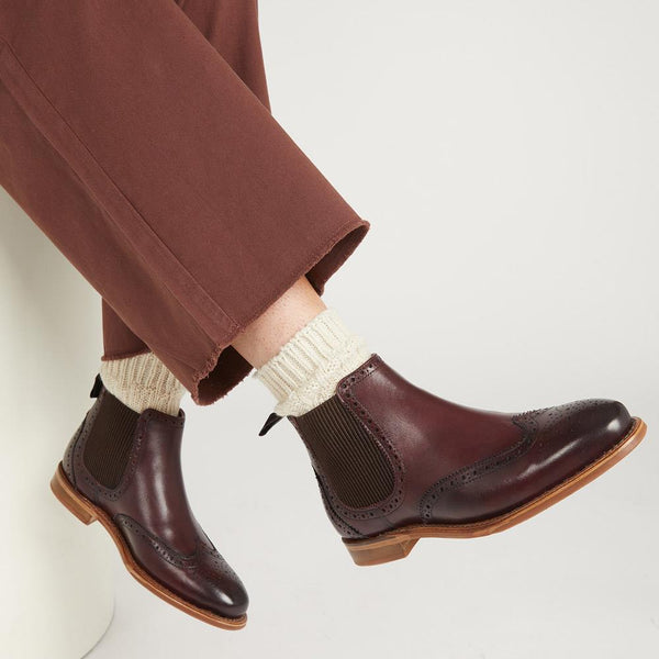 Jones Bootmaker Women's Kenia Goodyear Welted Leather Chelsea Boots - Plum