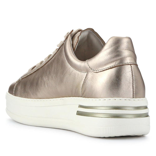 Jones Bootmaker Women's Keystone Gabor Leather Lace-Up Chunky Trainers - Metallic