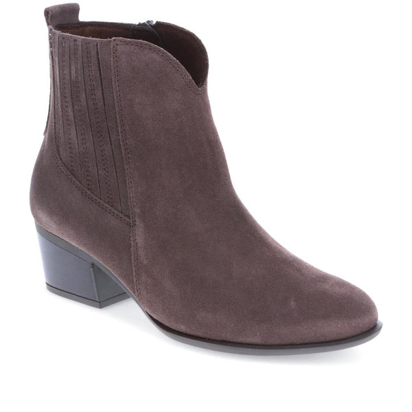 jones bootmaker Women's Kristin Leather Ankle Boots - Grey Suede