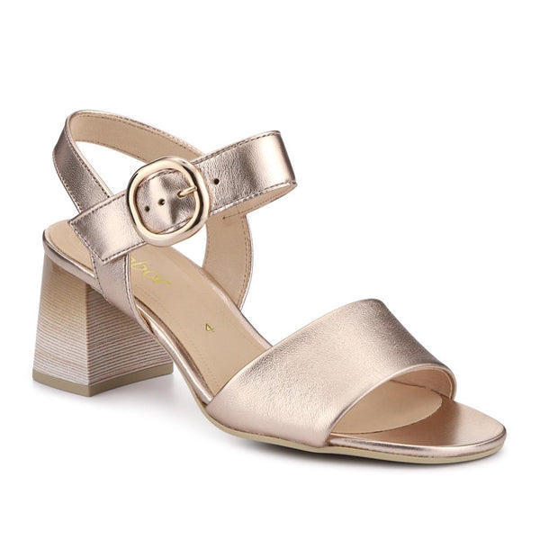 jones bootmaker Women's Kruger Smart Leather Block-Heeled Sandals - Metallic Beige
