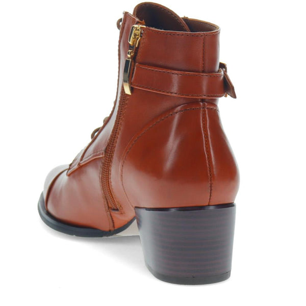 Jones Bootmaker Women's Kyndall Heeled Leather Boots - Tan