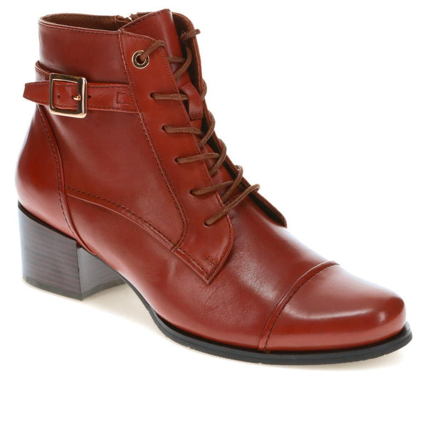 jones bootmaker Women's Kyndall Heeled Leather Boots - Tan