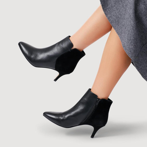 Jones Bootmaker Women's Laci Smart Leather Stiletto-Heel Boots - Black